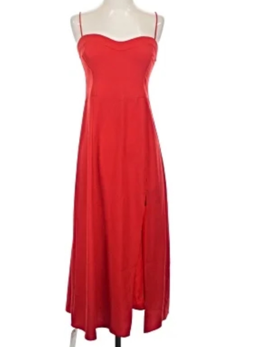 Abercrombie and Fitch Red Spaghetti-Strap Midi Dress Cocktail